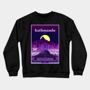 Kathmandu Nepal Vintage Travel and Tourism Everest Advertising Print Crewneck Sweatshirt